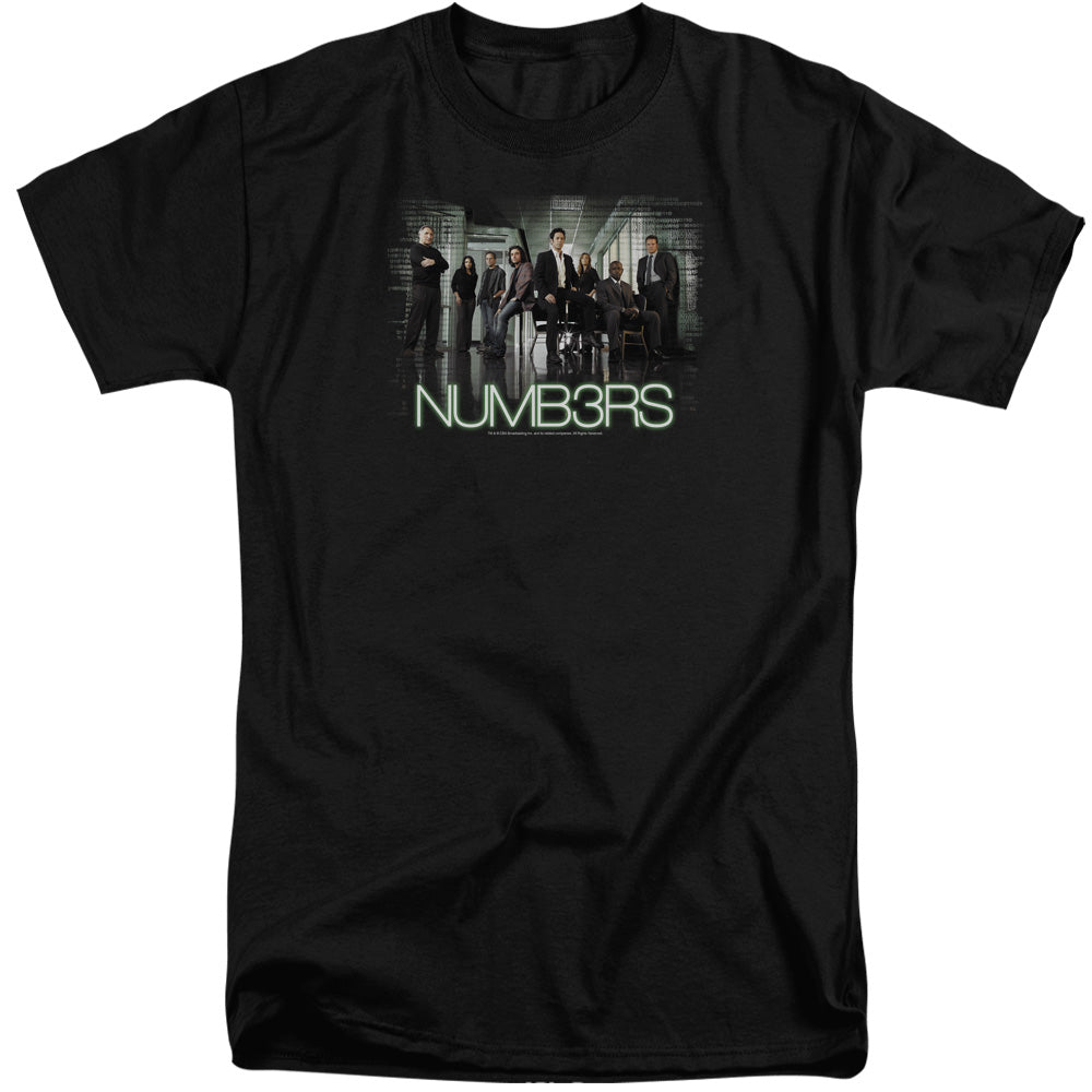 Numb3rs - Numbers Cast - Short Sleeve Adult Tall - Black T-shirt