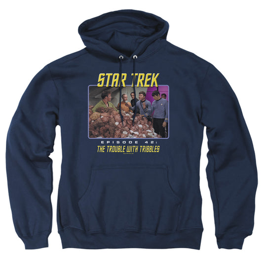 St:original - The Trouble With Tribbles - Adult Pull-over Hoodie - Navy