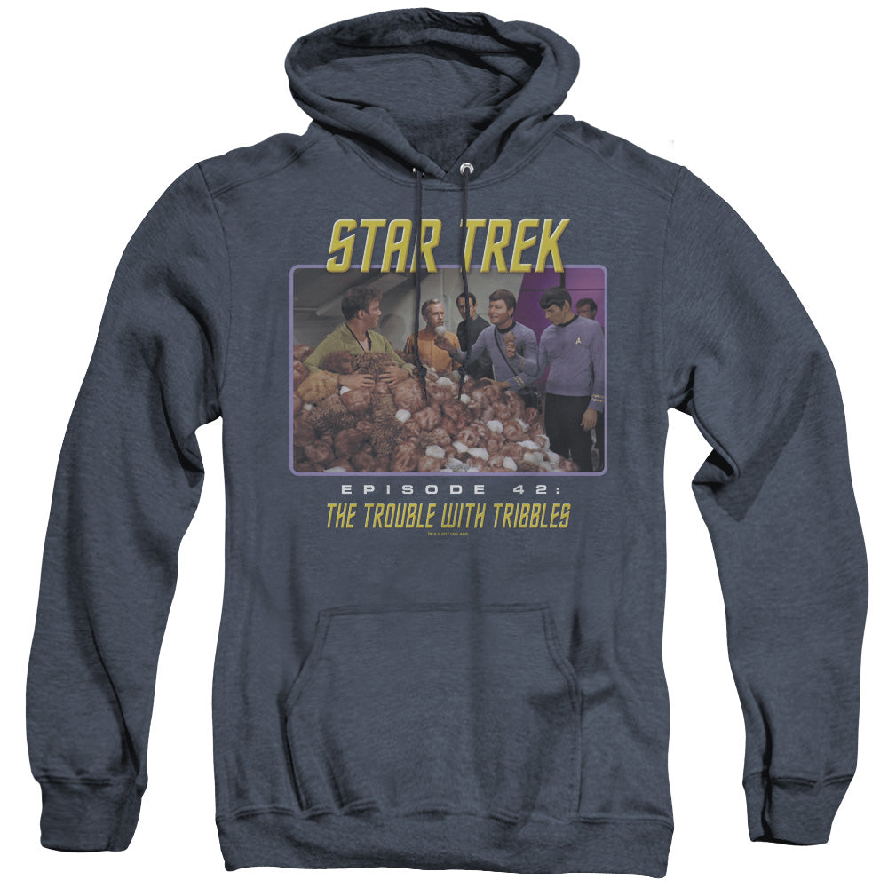 St:original - The Trouble With Tribbles - Adult Heather Hoodie - Navy