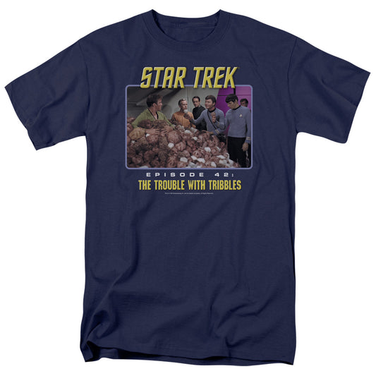 St:original - The Trouble With Tribbles - Short Sleeve Adult 18/1 - Navy T-shirt