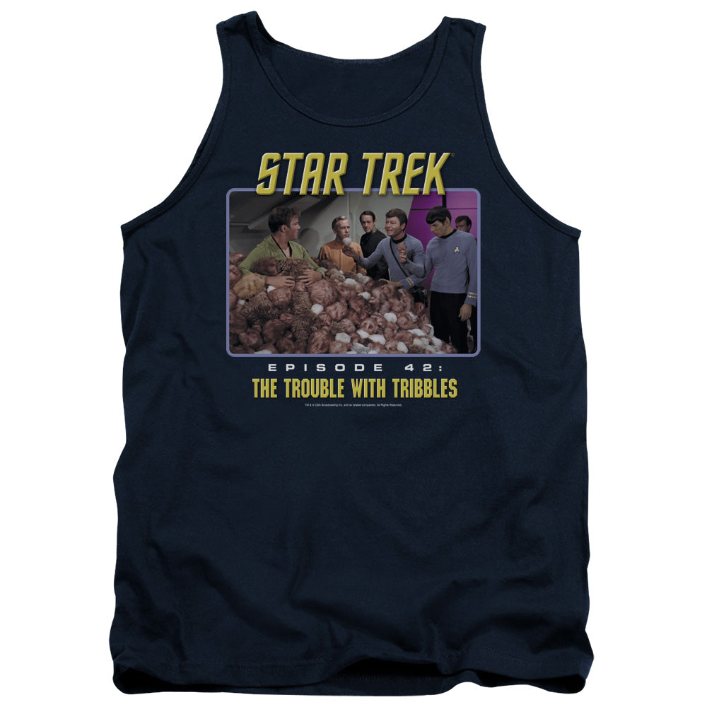 St:original - The Trouble With Tribbles - Adult Tank - Navy