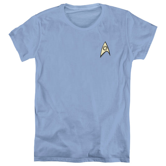 Star Trek - Science Uniform - Short Sleeve Womens Tee - Carolina Blue T-shirt