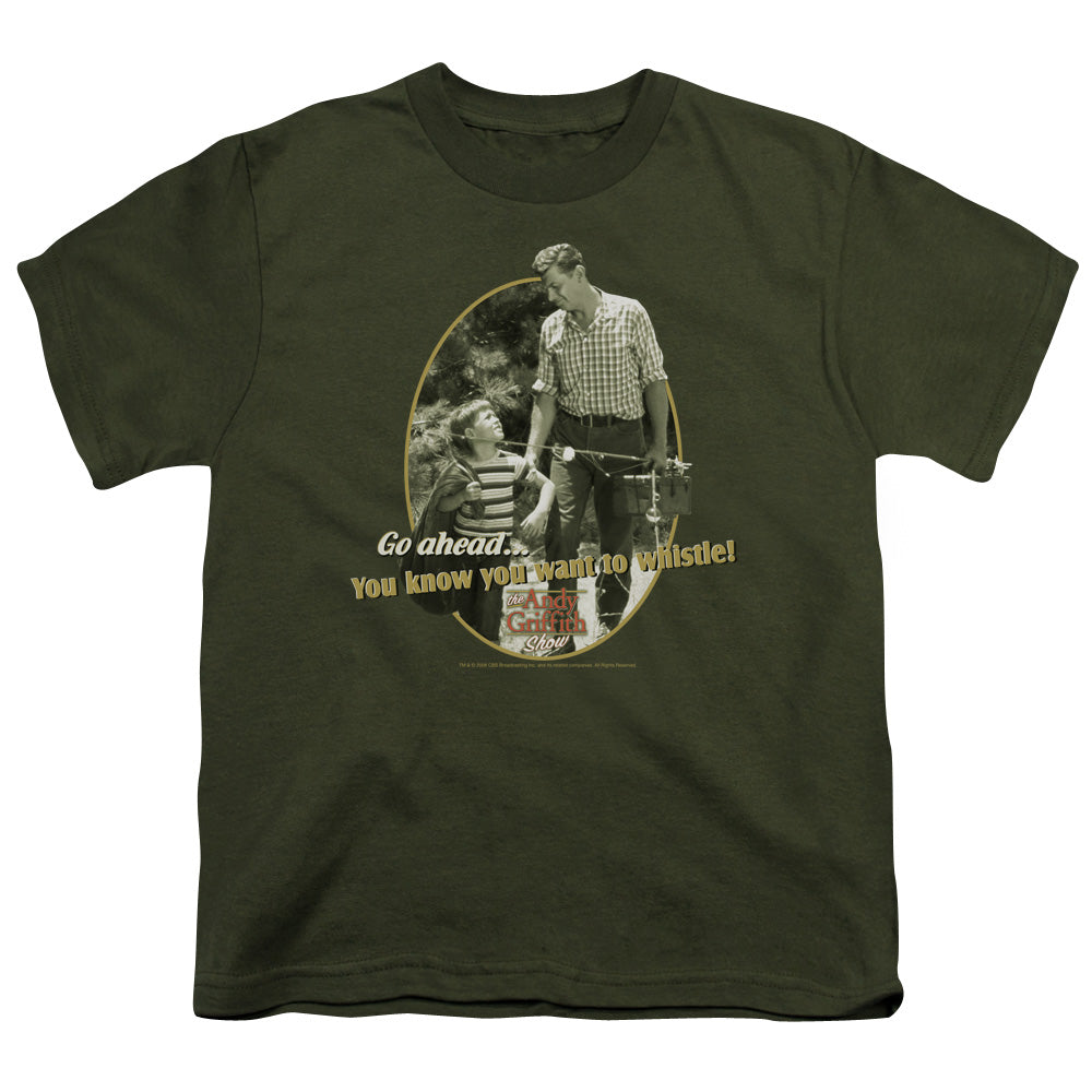 Andy Griffith - Gone Fishing - Short Sleeve Youth 18/1 - Military Green T-shirt