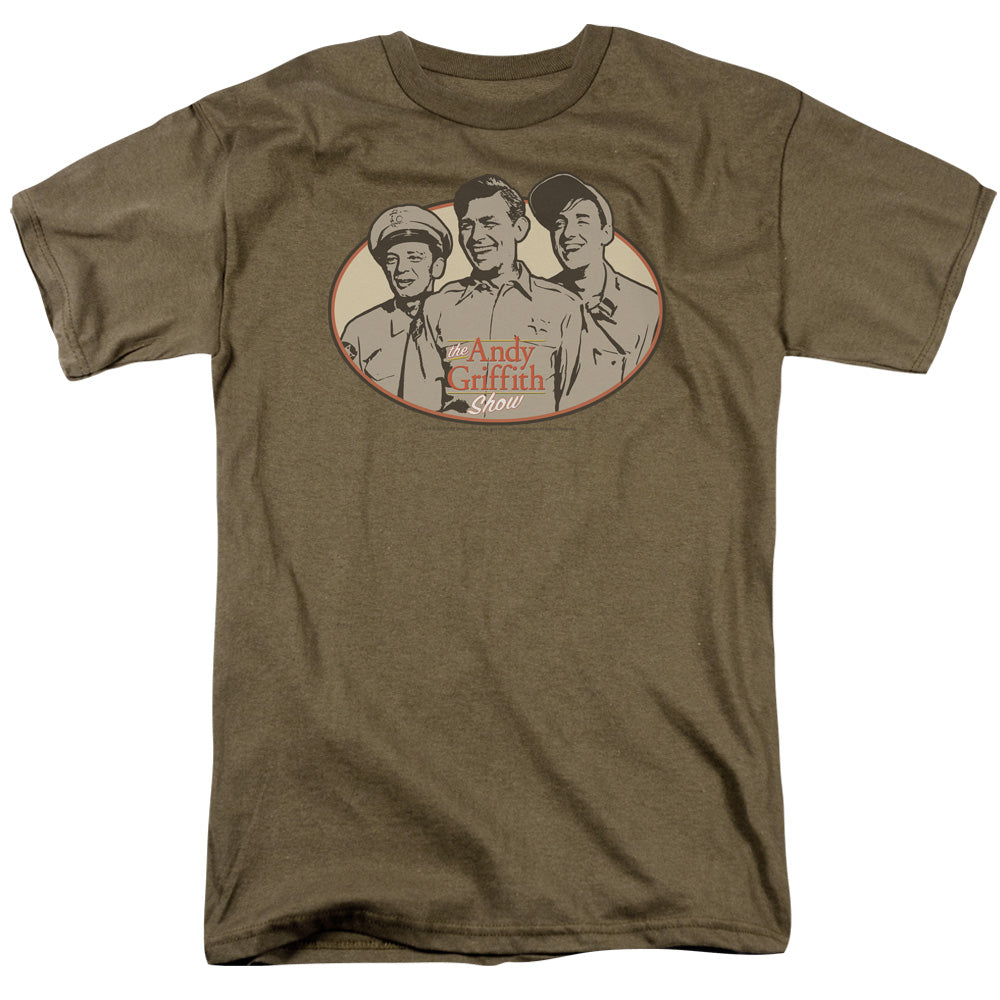 Andy Griffith - 3 Funny Guys - Short Sleeve Adult 18/1 - Safari Green T-shirt