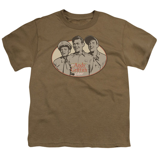 Andy Griffith - 3 Funny Guys - Short Sleeve Youth 18/1 - Safari Green T-shirt
