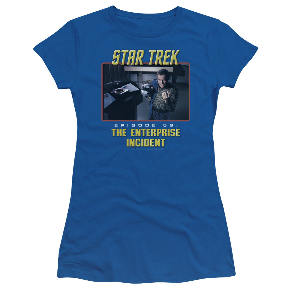 St Original - The Enterprise Incident - Short Sleeve Junior Sheer - Royal Blue T-shirt