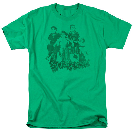 Little Rascals - The Gang - Short Sleeve Adult 18/1 - Kelly Green T-shirt