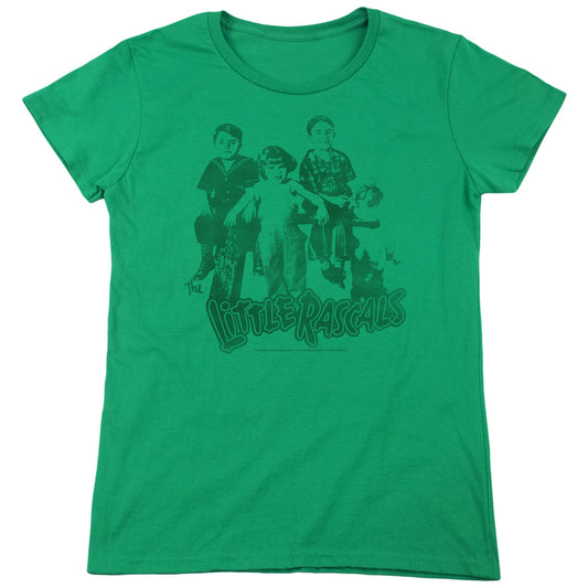 Little Rascals - The Gang - Short Sleeve Womens Tee - Kelly Green T-shirt