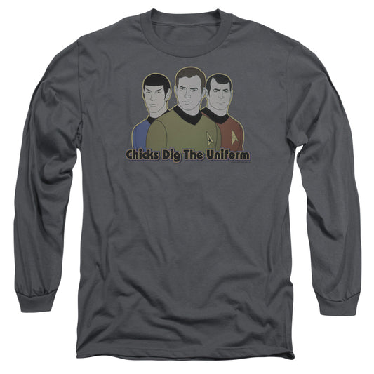 Star Trek - Dig It - Long Sleeve Adult 18/1 - Charcoal T-shirt