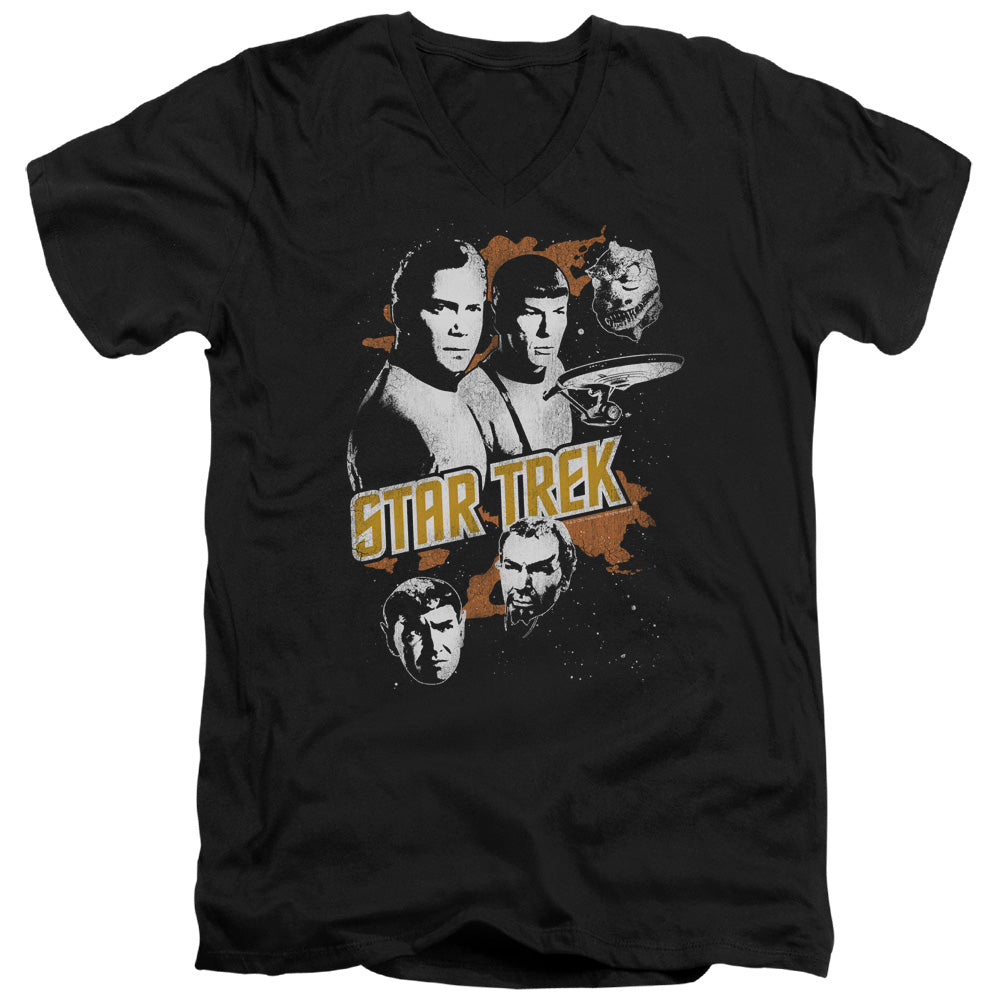 Star Trek - Graphic Good Vs Evil - Short Sleeve Adult V-neck - Black T-shirt