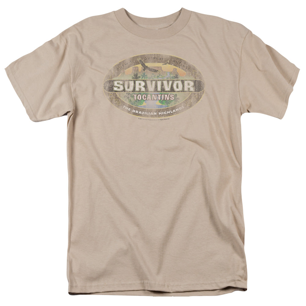 Survivor - Tocantins Distressed - Short Sleeve Adult 18/1 - Sand T-shirt