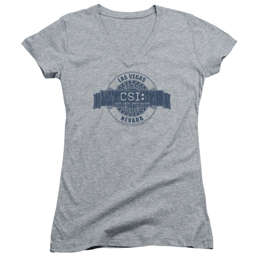 Csi - Vegas Badge - Junior V-neck - Athletic Heather