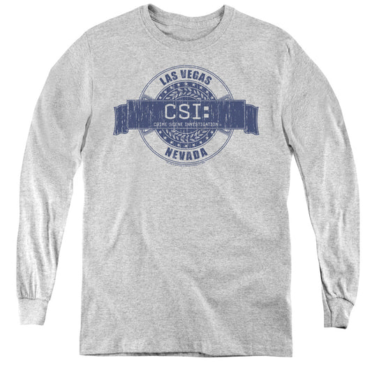Csi - Vegas Badge - Youth Long Sleeve Tee - Athletic Heather