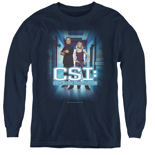 Csi - Serious Business - Youth Long Sleeve Tee - Navy