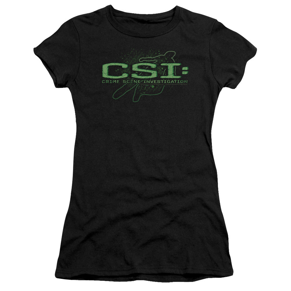 Csi - Sketchy Shadow - Short Sleeve Junior Sheer - Black T-shirt