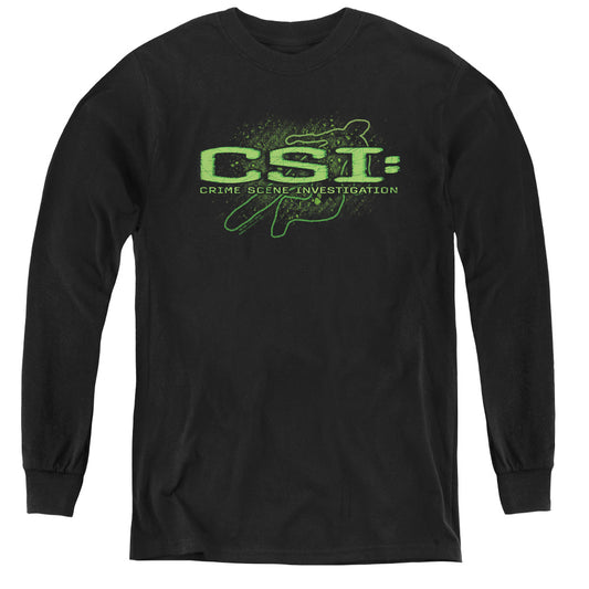 Csi - Sketchy Shadow - Youth Long Sleeve Tee - Black