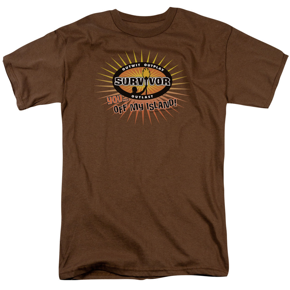 Survivor - Off My Island - Short Sleeve Adult 18/1 - Coffee T-shirt
