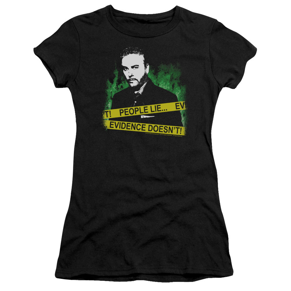 Csi - People Lie - Short Sleeve Junior Sheer - Black T-shirt
