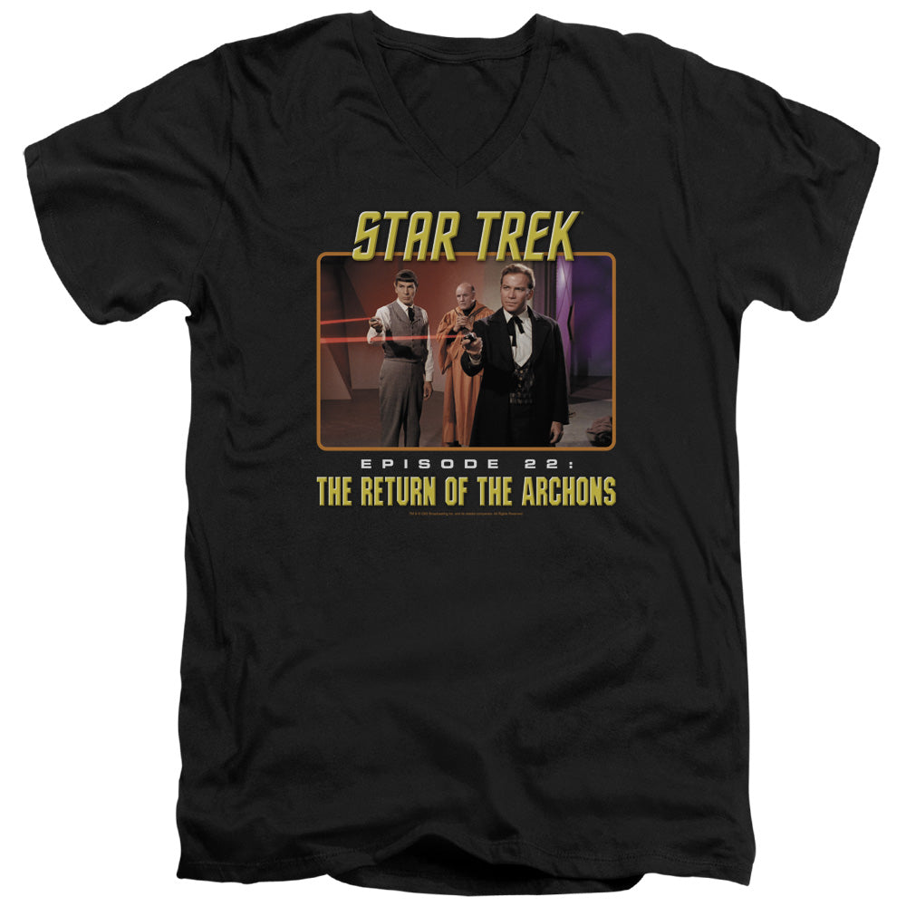 Star Trek - Episode 22 - Short Sleeve Adult V-neck - Black T-shirt