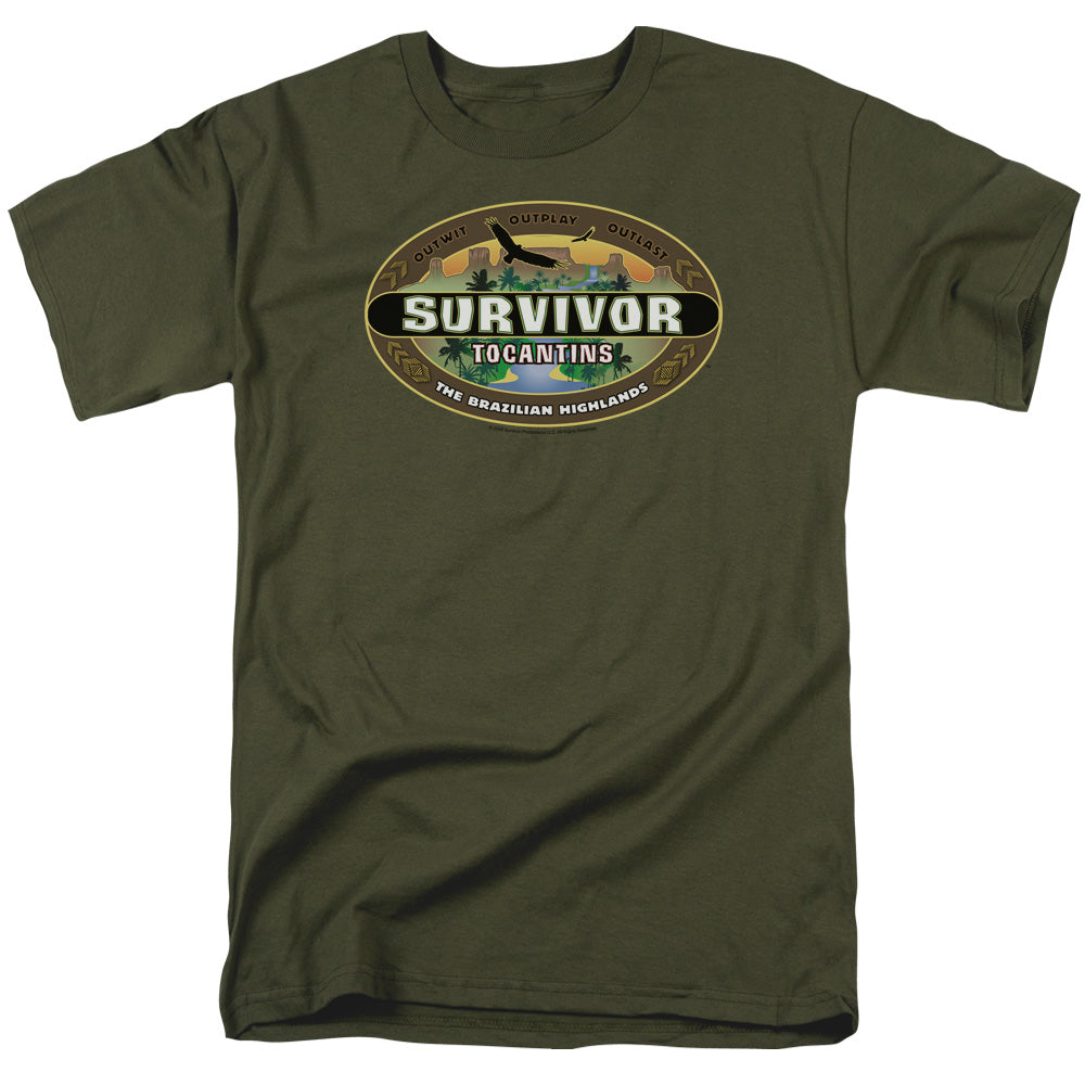 Survivor - Tocantins Logo - Short Sleeve Adult 18/1 - Military Green T-shirt
