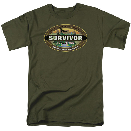 Survivor - Tocantins Logo - Short Sleeve Adult 18/1 - Military Green T-shirt