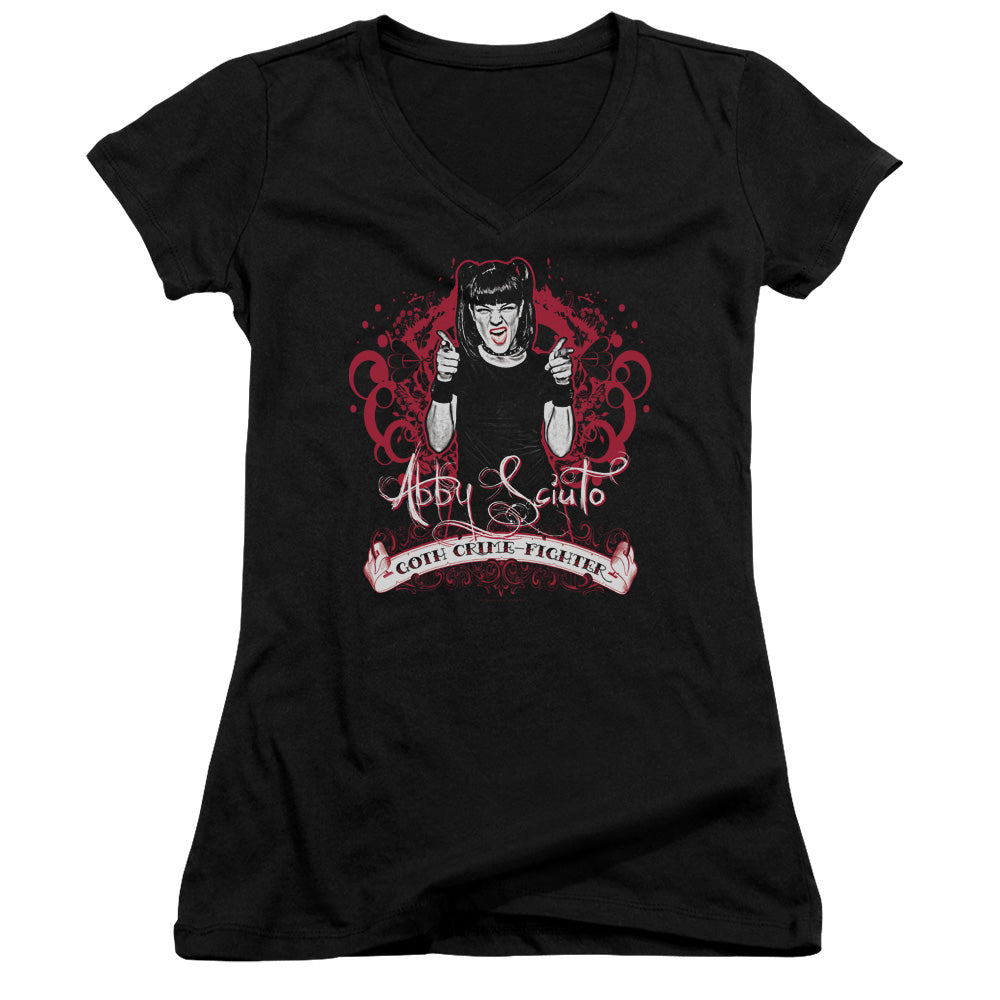 Ncis Goth Crime Fighter - Junior V-neck - Black