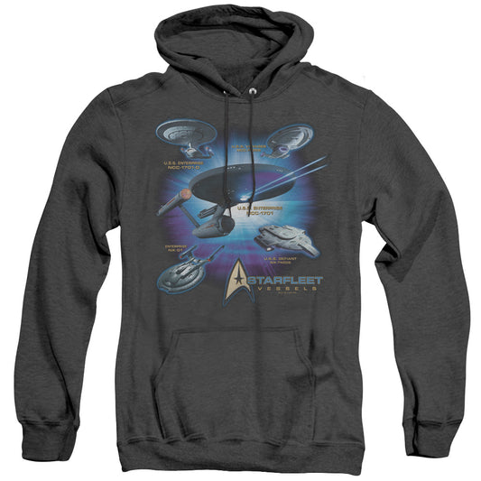 Star Trek - Starfleet Vessels - Adult Heather Hoodie - Black