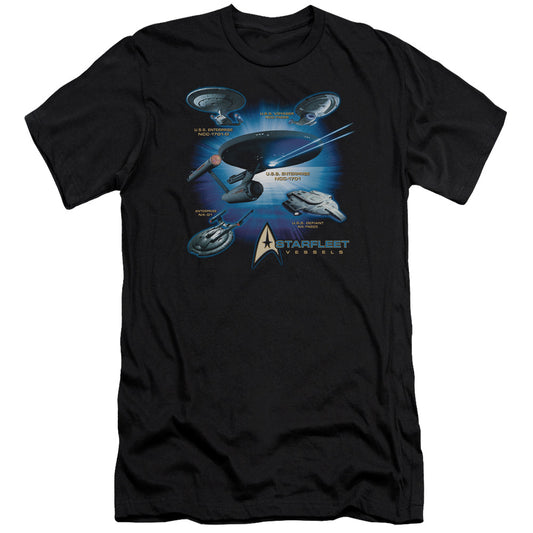 Star Trek - Starfleet Vessels - Short Sleeve Adult 30/1 - Black T-shirt