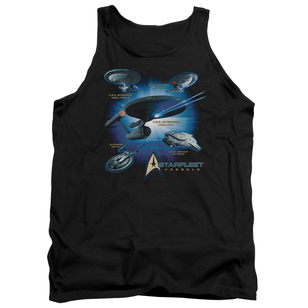 Star Trek - Starfleet Vessels - Adult Tank - Black