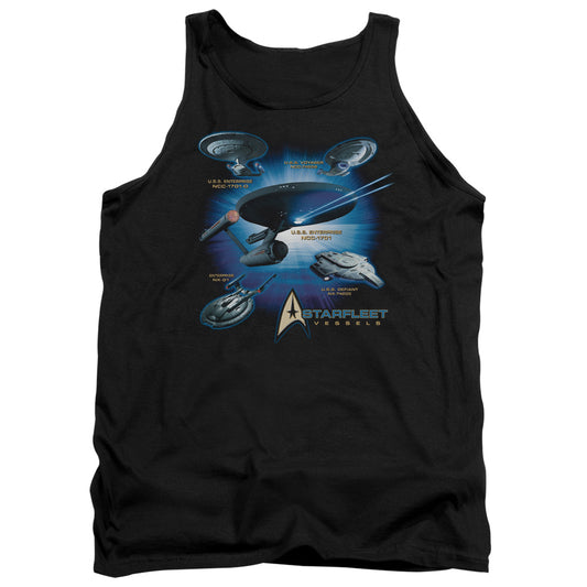 Star Trek - Starfleet Vessels - Adult Tank - Black