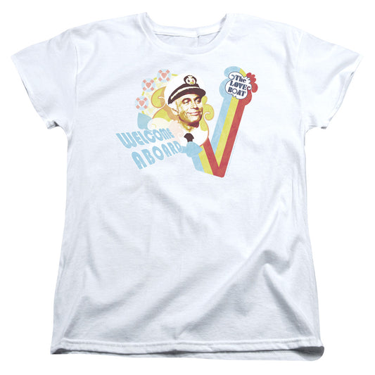 Love Boat - Welcome Aboard - Short Sleeve Womens Tee - White T-shirt