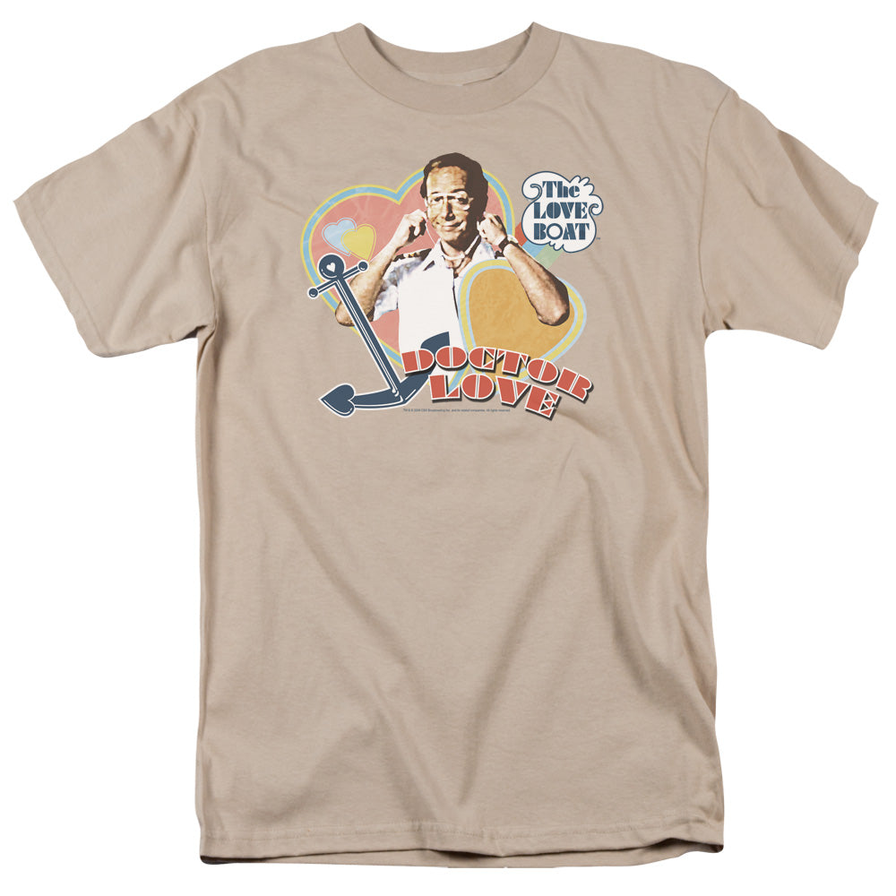 Love Boat - Doctor Love - Short Sleeve Adult 18/1 - Sand T-shirt