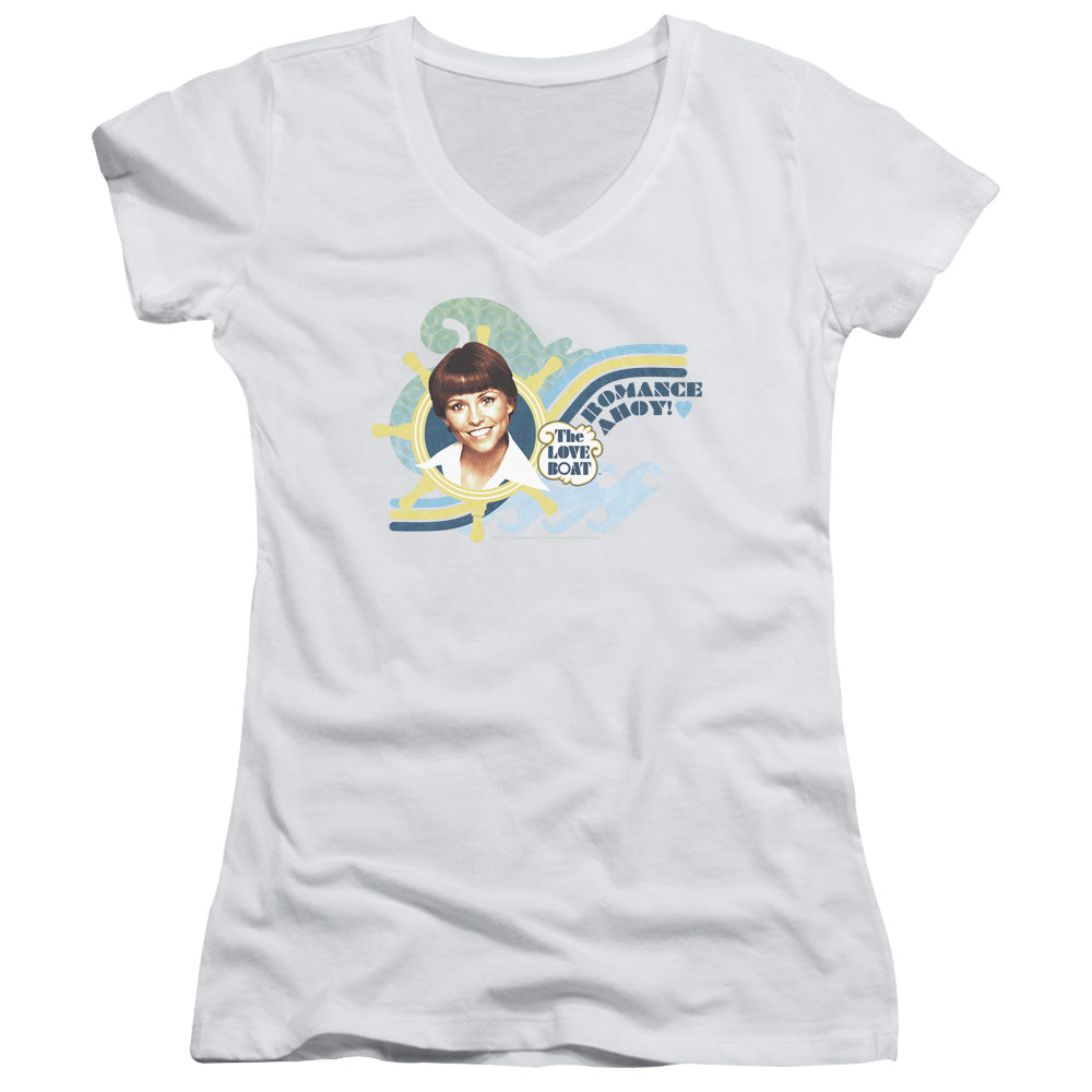 Love Boat - Romance Ahoy - Junior V-neck - White