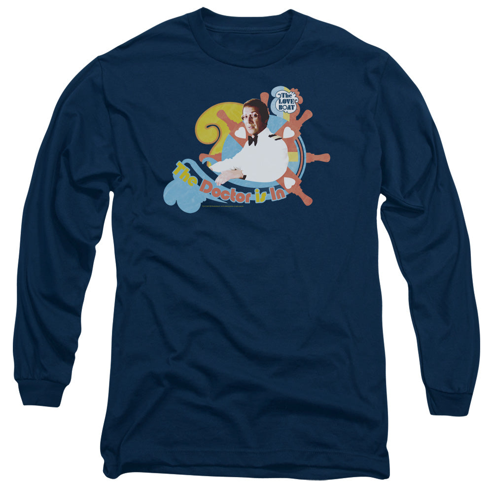Love Boat - The Doctor Is In - Long Sleeve Adult 18/1 - Navy T-shirt