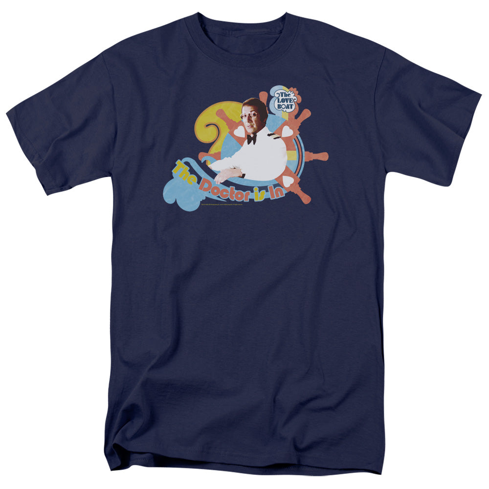 Love Boat - The Doctor Is In - Short Sleeve Adult 18/1 - Navy T-shirt
