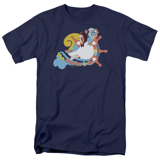 Love Boat - The Doctor Is In - Short Sleeve Adult 18/1 - Navy T-shirt