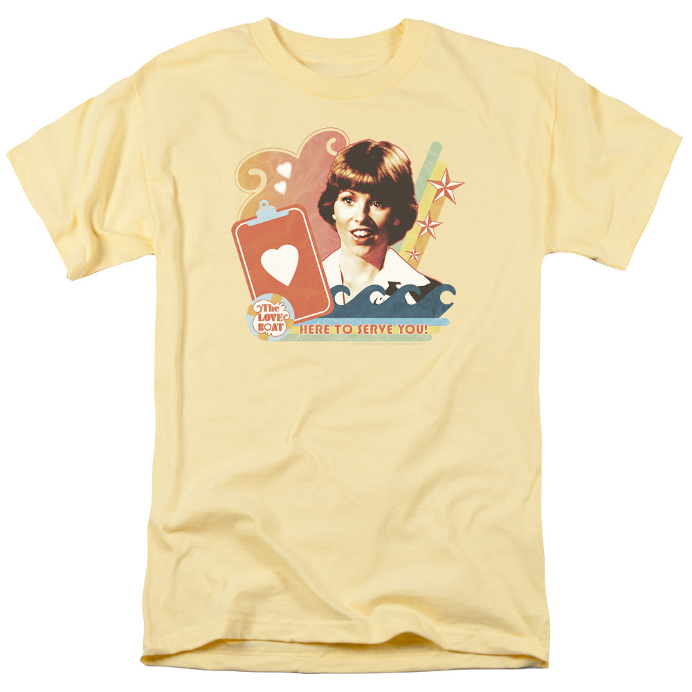 Love Boat - Here To Serve - Short Sleeve Adult 18/1 - Banana T-shirt