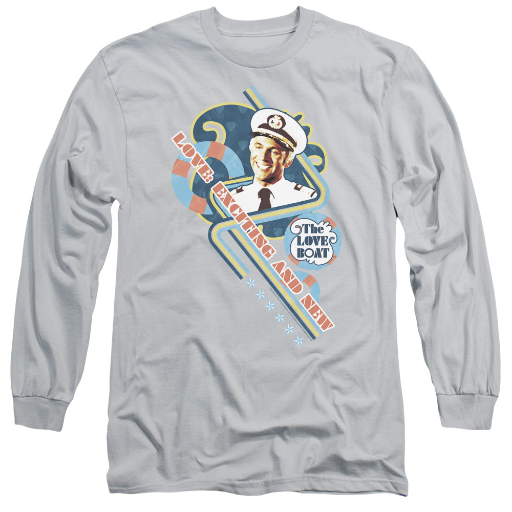 Love Boat - Exciting And New - Long Sleeve Adult 18/1 - Silver T-shirt