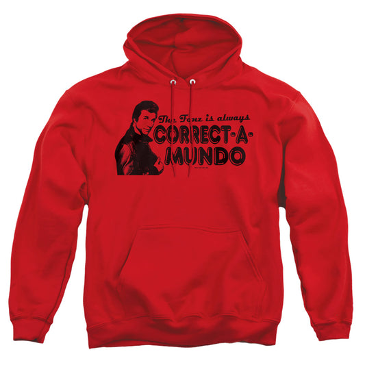 Happy Days - Correct A Mundo - Adult Pull-over Hoodie - Red