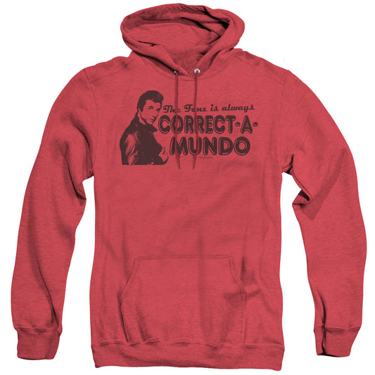Happy Days - Correct A Mundo - Adult Heather Hoodie - Red