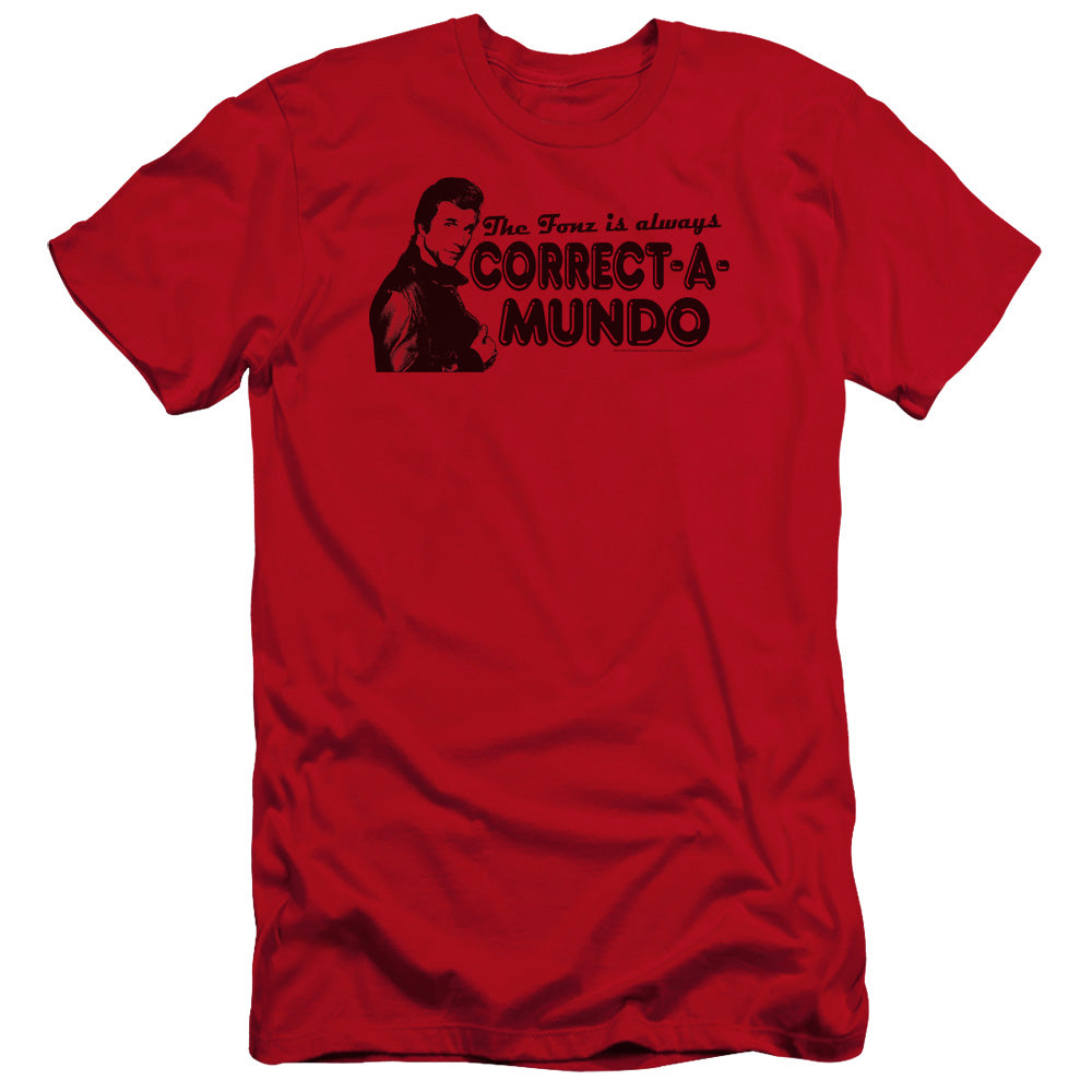 Happy Days - Correct A Mundo-premuim Canvas Adult Slim Fit 30/1 - Red