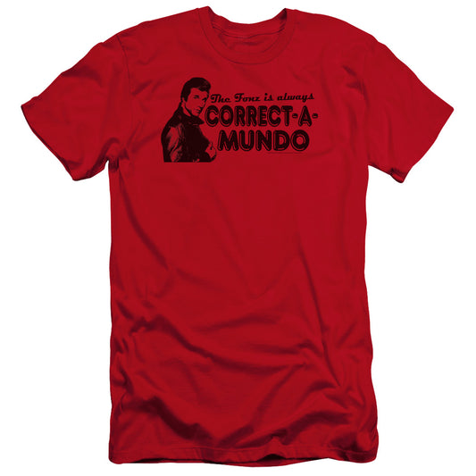 Happy Days - Correct A Mundo-premuim Canvas Adult Slim Fit 30/1 - Red