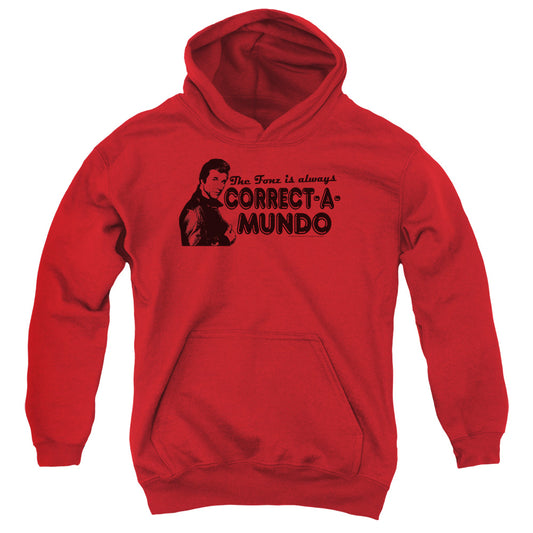 Happy Days - Correct A Mundo - Youth Pull-over Hoodie - Red
