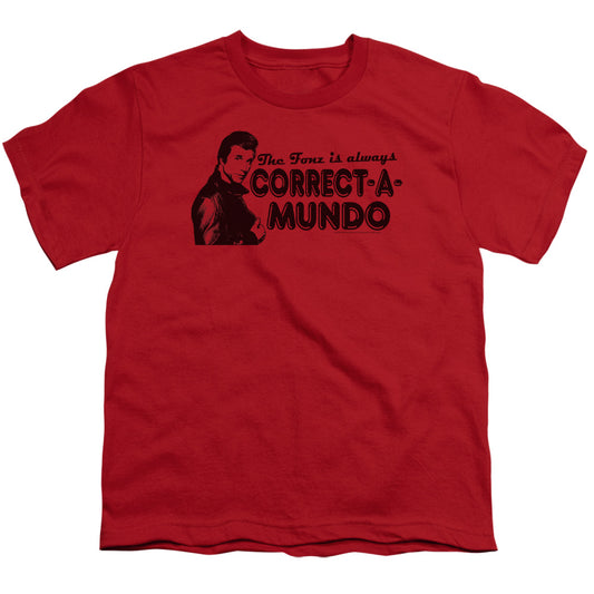 Happy Days - Correct A Mundo - Short Sleeve Youth 18/1 - Red T-shirt