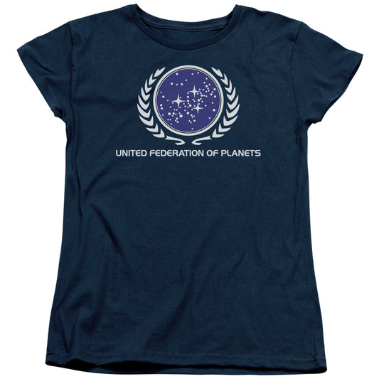 Star Trek - United Federation Logo - Short Sleeve Womens Tee - Navy T-shirt