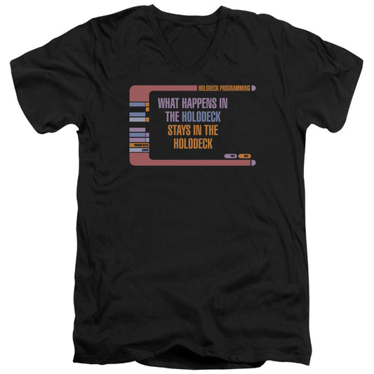Star Trek - Holodeck Secrets - Short Sleeve Adult V-neck - Black T-shirt
