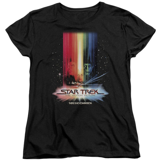 Star Trek - Motion Picture Poster - Short Sleeve Womens Tee - Black T-shirt
