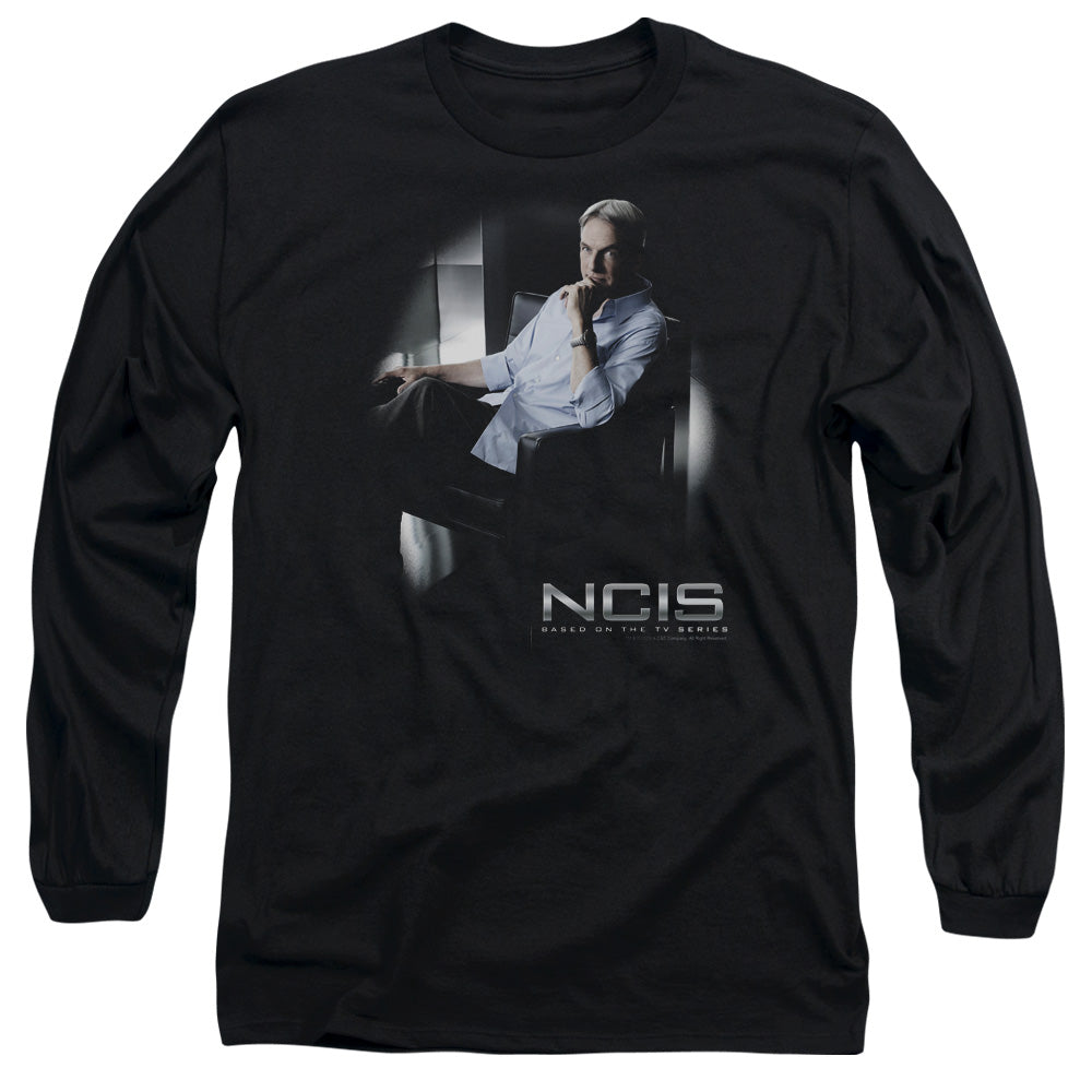 Ncis - Gibbs Ponders - Long Sleeve Adult 18/1 - Black T-shirt