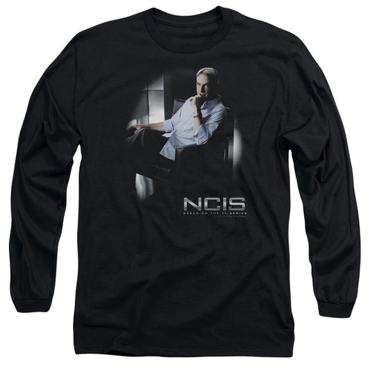 Ncis - Gibbs Ponders - Long Sleeve Adult 18/1 - Black T-shirt