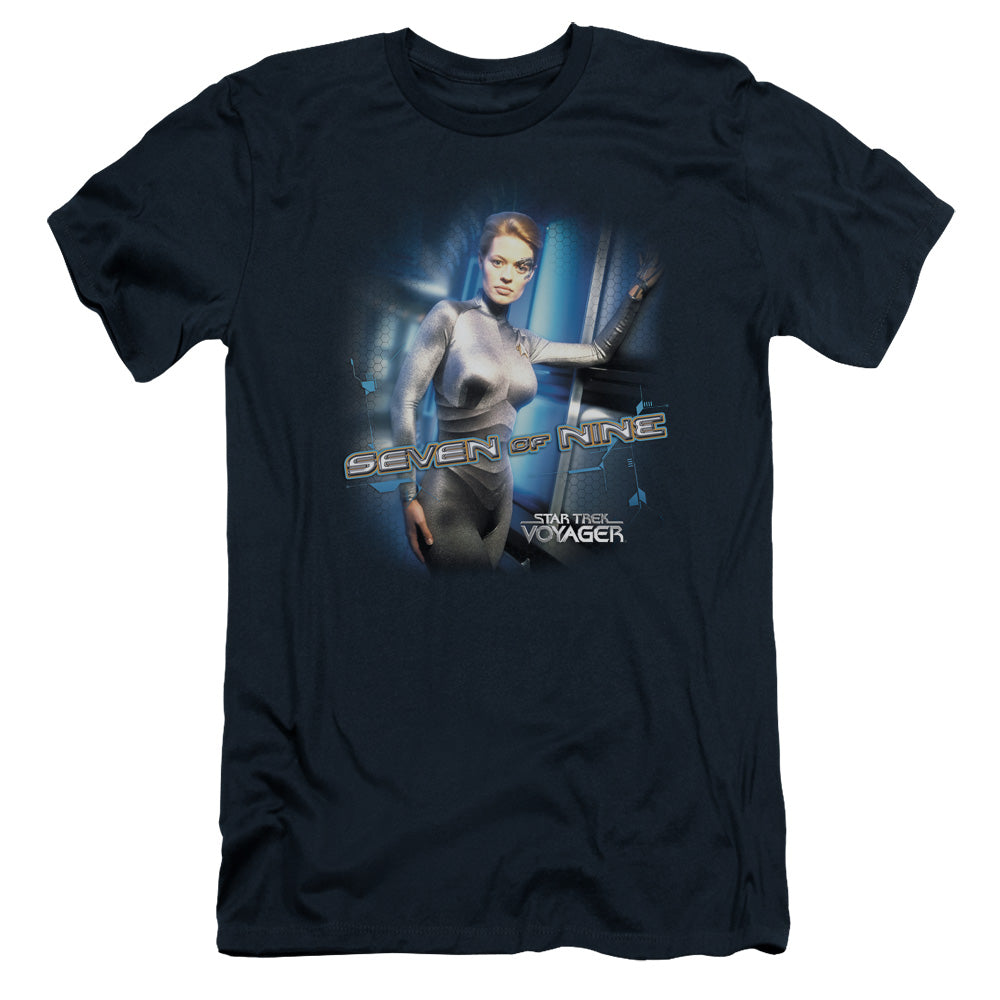 Star Trek - Seven Of Nine - Short Sleeve Adult 30/1 - Navy T-shirt